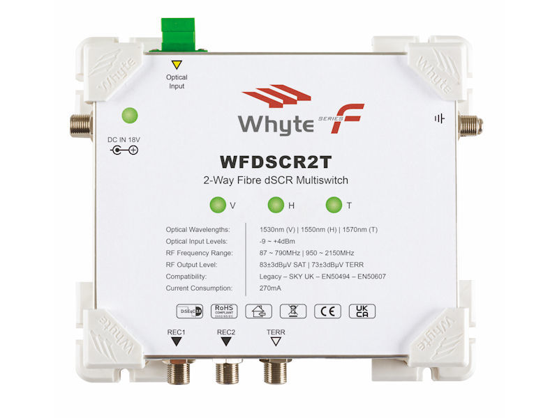 Whyte Series F WFDSCR2-G1 2-Way Fibre Optic dSCR Multiswitch Group 1