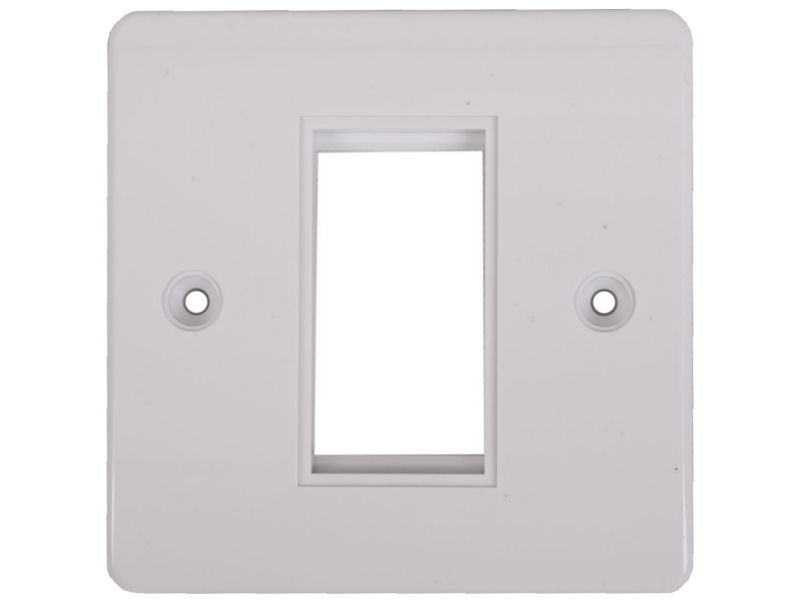 Triax 304230 1 Gang Half Module Bevel Edge White Outlet Plate (Single)