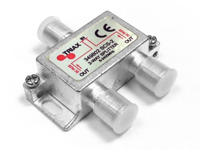 Triax 349822 2-Way Internal F Splitter DC Pass 5-2400 Mhz (Single)