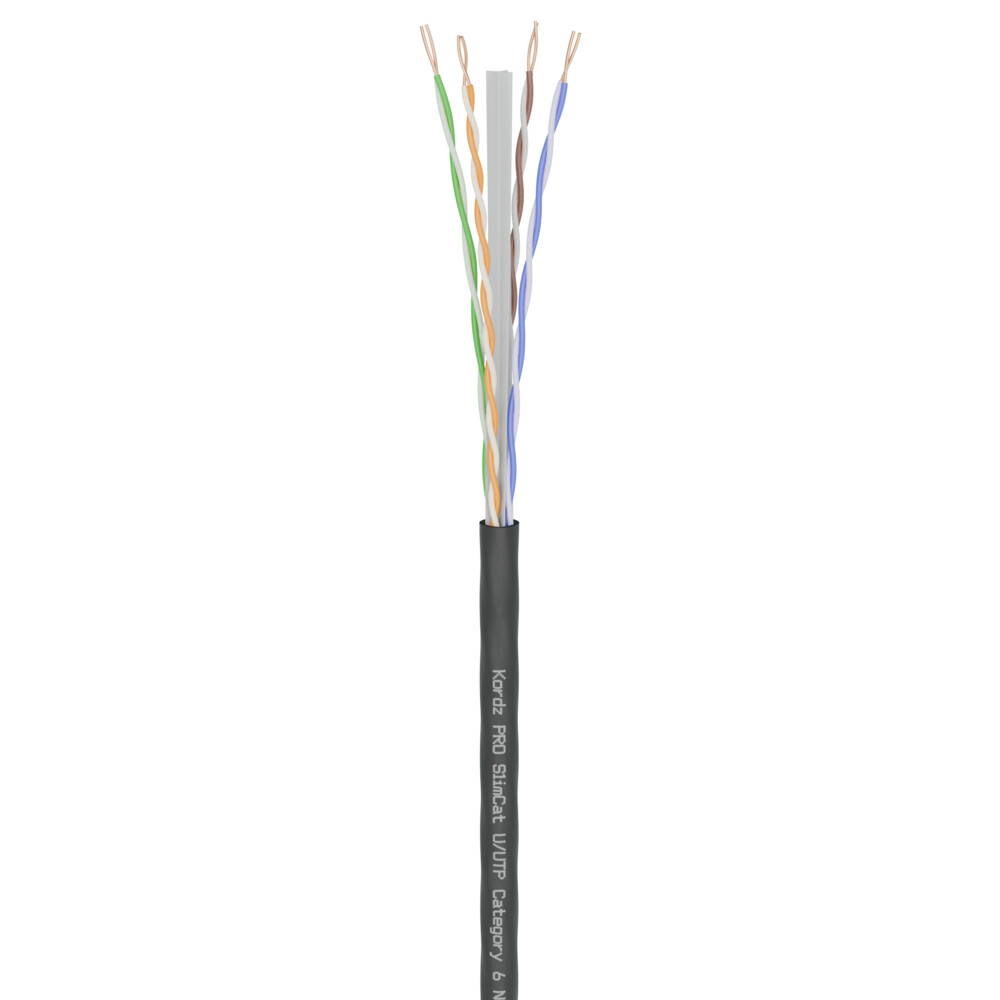 PRO SlimCat network cable Category 6 U/UTP unterminated 305m LSZH Black