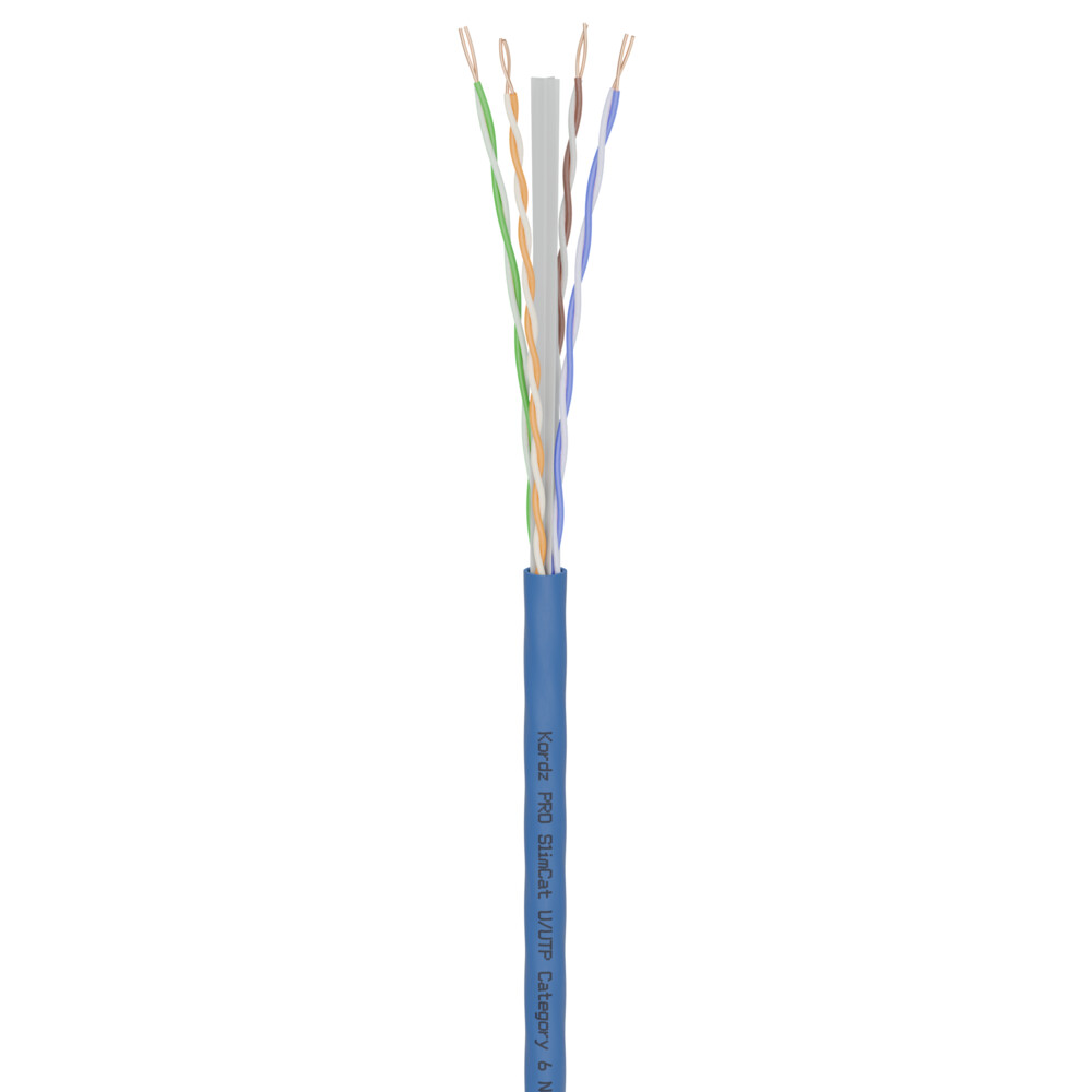 PRO SlimCat network cable Category 6 U/UTP unterminated 305m LSZH Blue
