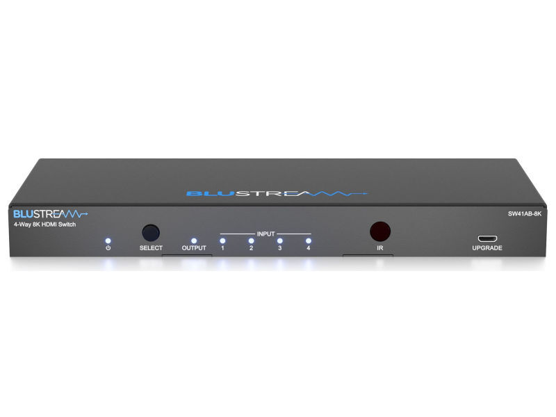 Blustream 4-Way 8K HDMI2.1 HDCP2.3 Switcher with Audio Breakout, and EDID