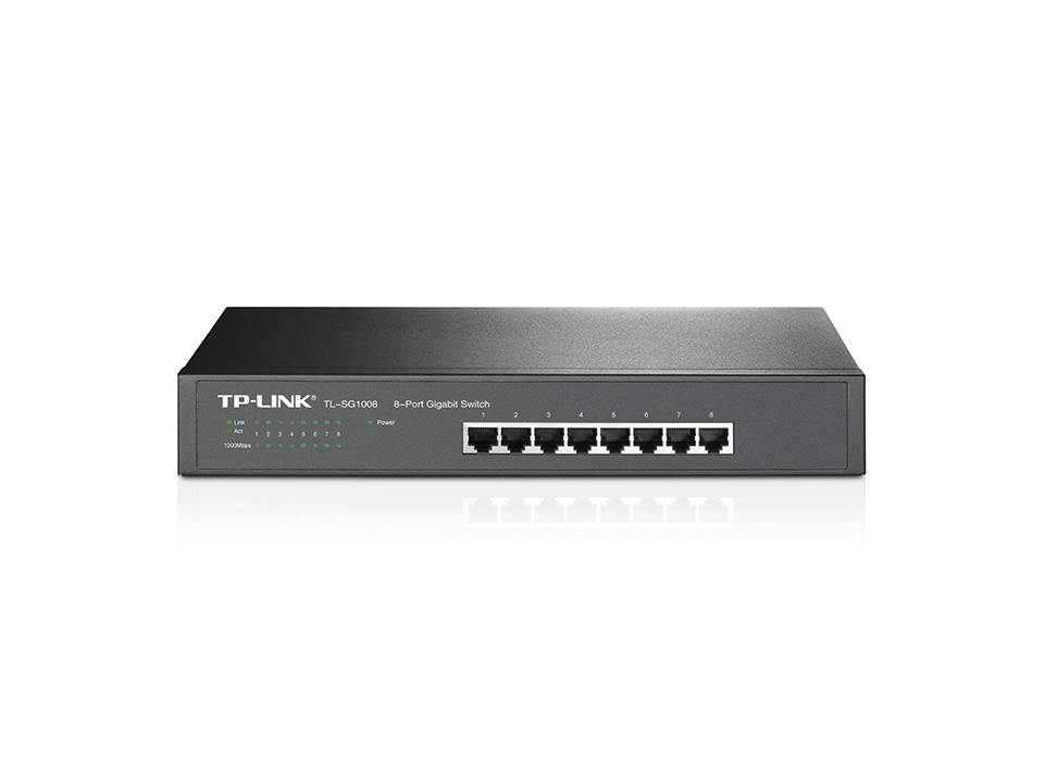 TP Link SG1008 8-Port Gigabit Desktop Rackmount Network Switch