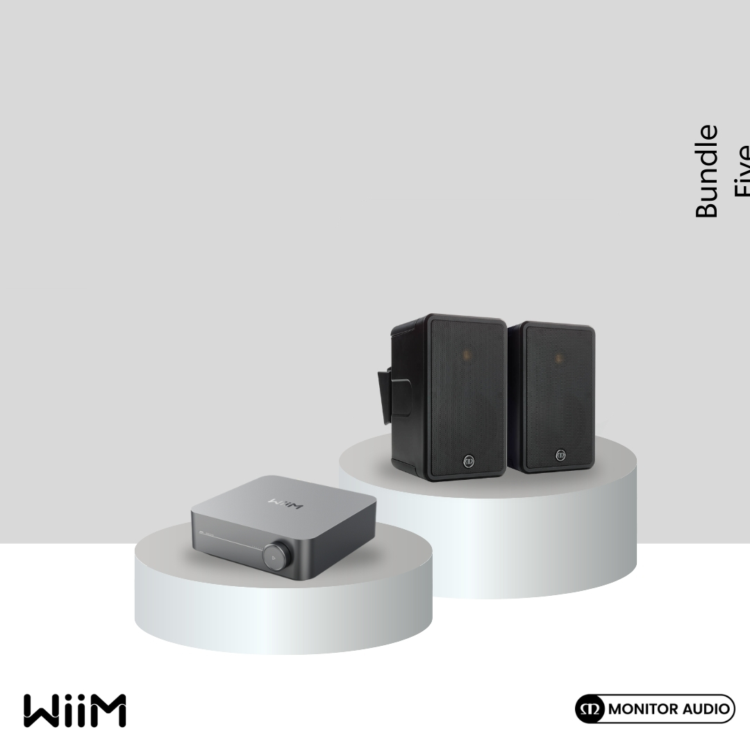 WiiM Bundle Deal 5: Climate 50 Black (Pair) - WiiM Amp Grey